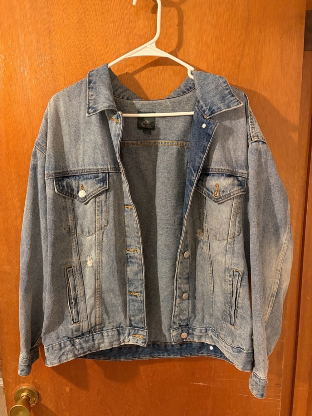 Wild Fable Light Blue Denim Jacket with Contrast Topstitching
